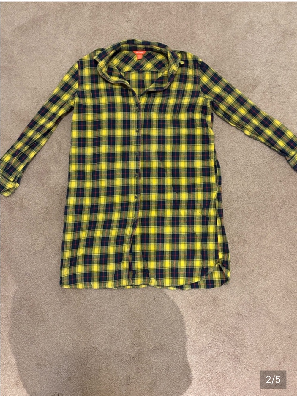 3 for $14 Joe Fresh Yellow and Black Plaid Button-Down dress size small